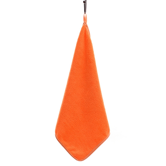 彩虹毛巾 2025新款无印风纯色珊瑚绒方巾毛巾浴巾套装 橙色方巾1条装