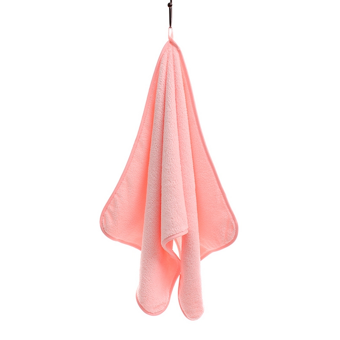 彩虹毛巾 2025新款无印风纯色珊瑚绒方巾毛巾浴巾套装 嫩粉毛巾1条装