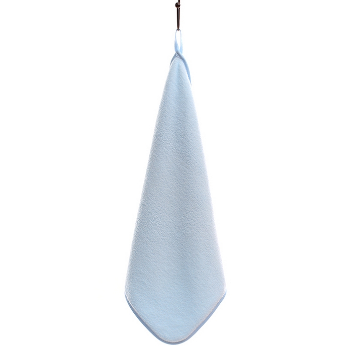 彩虹毛巾 2025新款无印风纯色珊瑚绒方巾毛巾浴巾套装 天蓝方巾1条装