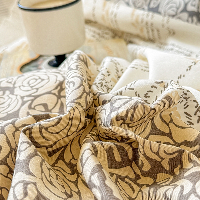 91家纺网 家纺一手货源 找家纺 虹星家纺 2025新款斜纹全棉纯棉印花床盖四件套-清甜 清甜-古色古香