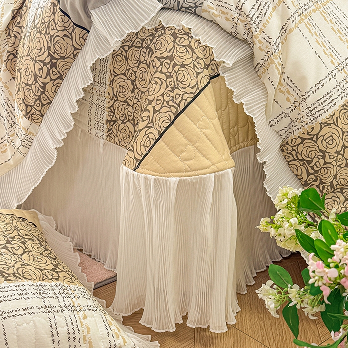 91家纺网 家纺一手货源 找家纺 虹星家纺 2025新款斜纹全棉纯棉印花床盖四件套-清甜 清甜-古色古香