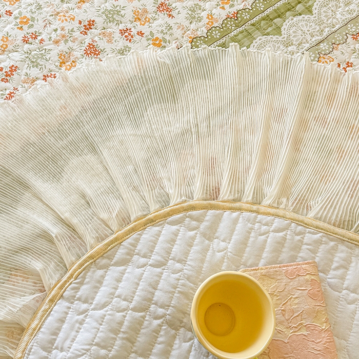 91家纺网 家纺一手货源 找家纺 虹星家纺 2025新款斜纹全棉纯棉印花床盖四件套-清甜 清甜-墨雨云间