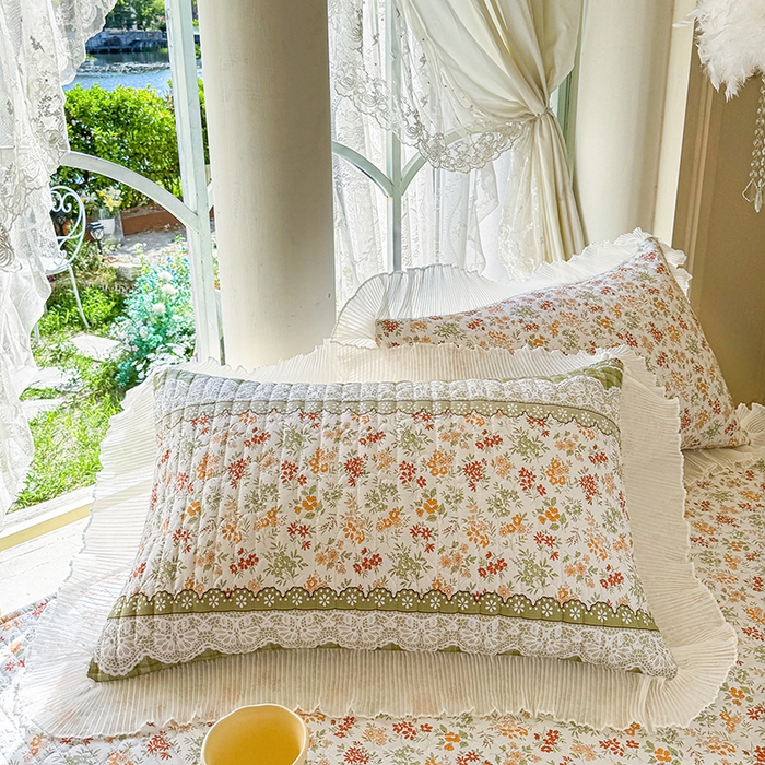 91家纺网 家纺一手货源 找家纺 虹星家纺 2025新款斜纹全棉纯棉印花床盖四件套-清甜 清甜-墨雨云间