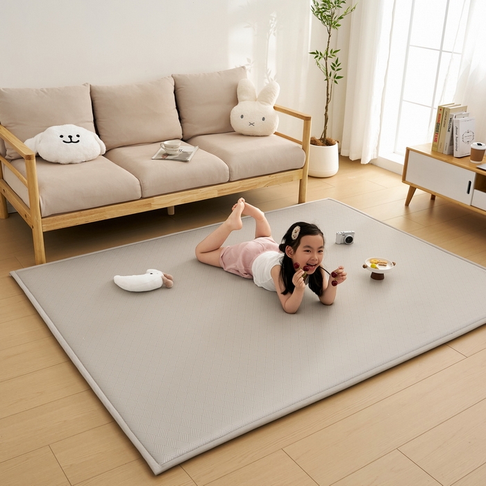 91家纺网 家纺一手货源 找家纺 祁恋婷家居 2025新款A类冰丝多功能地垫 青春岁月-灰