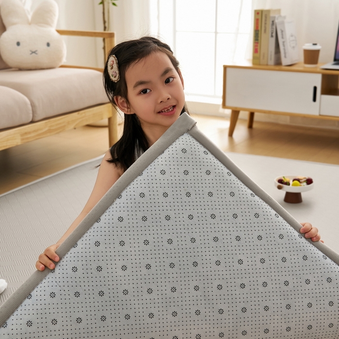 91家纺网 家纺一手货源 找家纺 祁恋婷家居 2025新款A类冰丝多功能地垫 青春岁月-灰