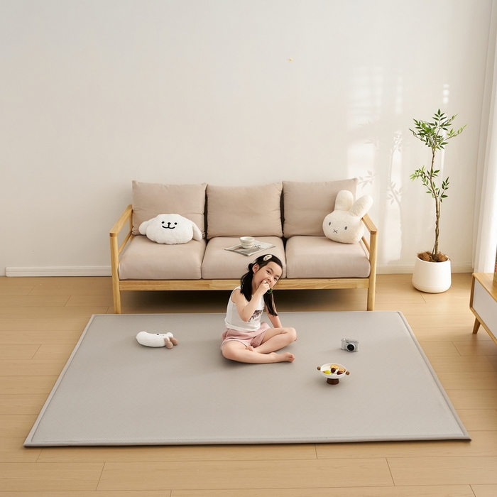 91家纺网 家纺一手货源 找家纺 祁恋婷家居 2025新款A类冰丝多功能地垫 青春岁月-灰