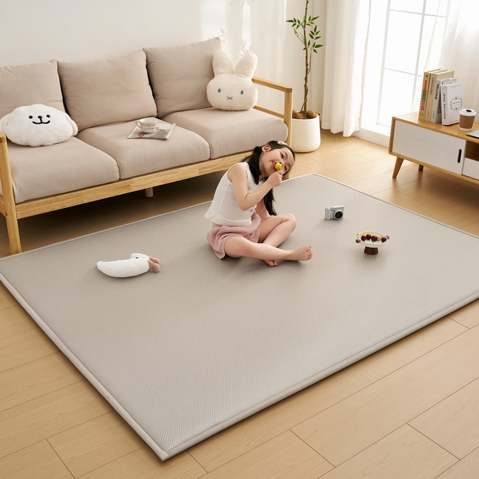 91家纺网 家纺一手货源 找家纺 祁恋婷家居 2025新款A类冰丝多功能地垫 青春岁月-灰