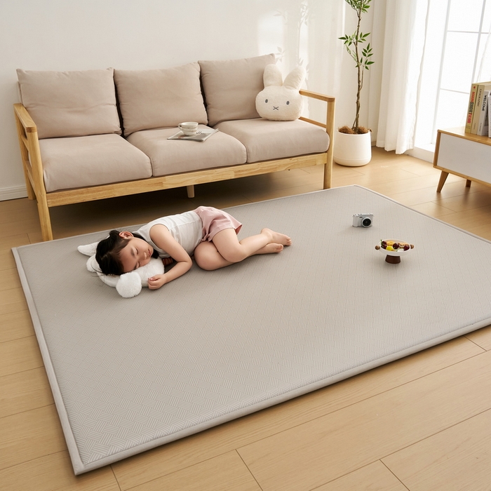 91家纺网 家纺一手货源 找家纺 祁恋婷家居 2025新款A类冰丝多功能地垫 青春岁月-灰