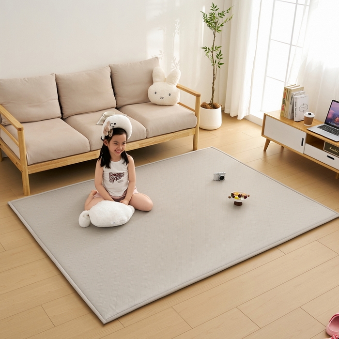 91家纺网 家纺一手货源 找家纺 祁恋婷家居 2025新款A类冰丝多功能地垫 青春岁月-灰