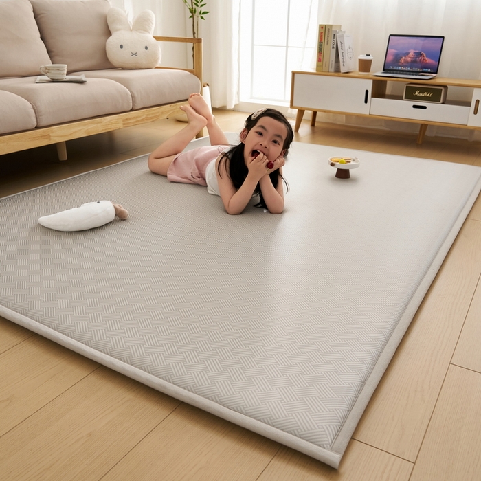 91家纺网 家纺一手货源 找家纺 祁恋婷家居 2025新款A类冰丝多功能地垫 青春岁月-灰