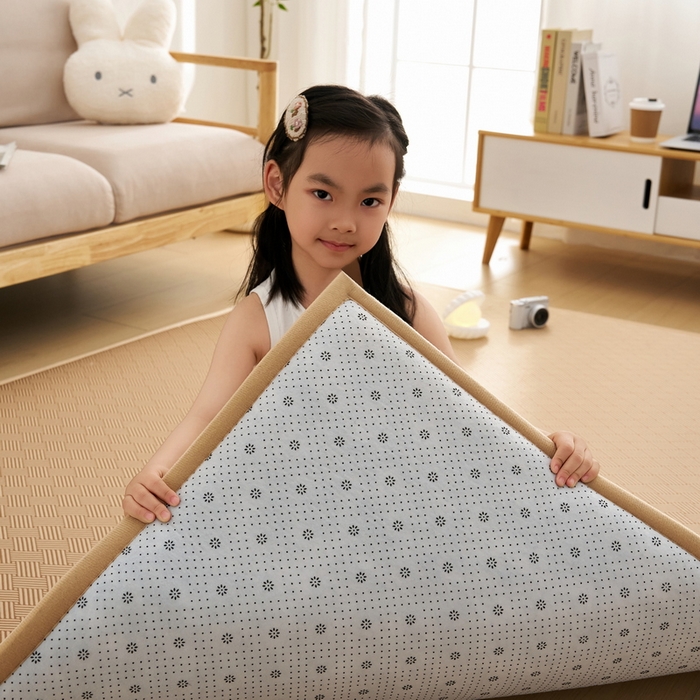 91家纺网 家纺一手货源 找家纺 祁恋婷家居 2025新款A类冰丝多功能地垫 青春岁月-卡其