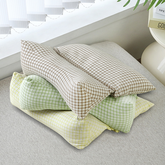 新丽佳家纺 2025新款二合一三角荞麦牵引枕头格子款枕头枕芯 组合图仅供展示 三角枕35x16cm 方枕35x20cm/只