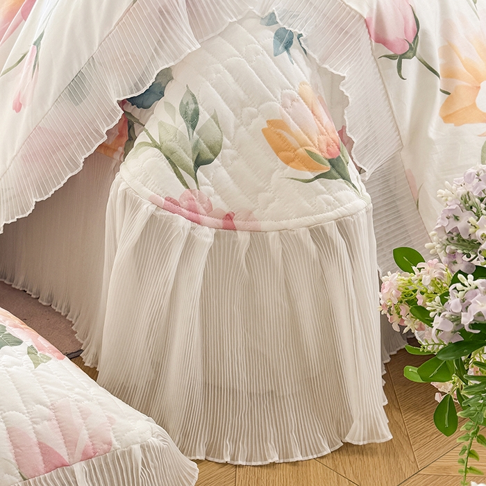 91家纺网 家纺一手货源 找家纺 虹星家纺 2025新款斜纹全棉纯棉印花床盖四件套-清甜 清甜-夏恋