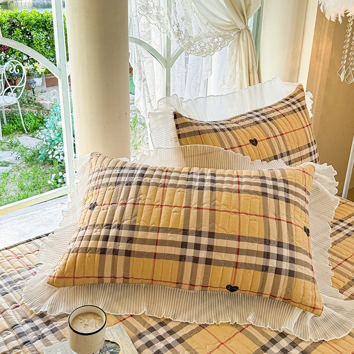 91家纺网 家纺一手货源 找家纺 虹星家纺 2025新款斜纹全棉纯棉印花床盖四件套-清甜 清甜-心心相印