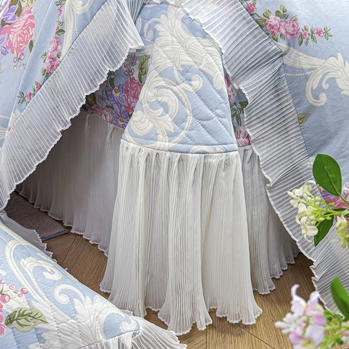 91家纺网 家纺一手货源 找家纺 虹星家纺 2025新款斜纹全棉纯棉印花床盖四件套-清甜 清甜-绽放序曲