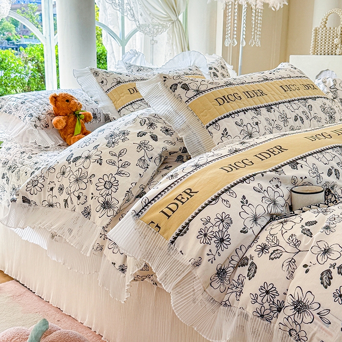 91家纺网 家纺一手货源 找家纺 虹星家纺 2025新款斜纹全棉纯棉印花床盖四件套-清甜 清甜-挚爱