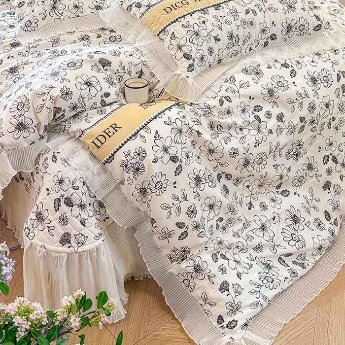 91家纺网 家纺一手货源 找家纺 虹星家纺 2025新款斜纹全棉纯棉印花床盖四件套-清甜 清甜-挚爱