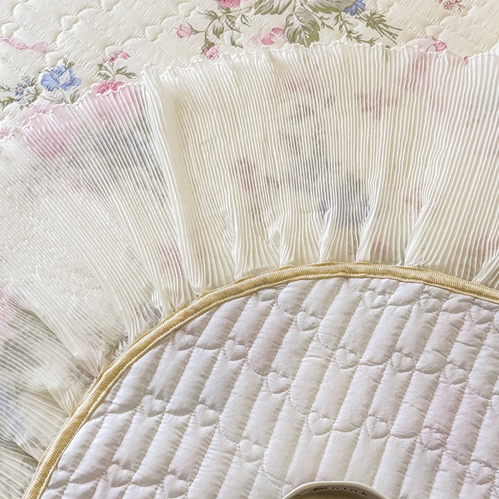 91家纺网 家纺一手货源 找家纺 （总）虹星家纺 2025新款斜纹全棉纯棉印花床盖-清甜