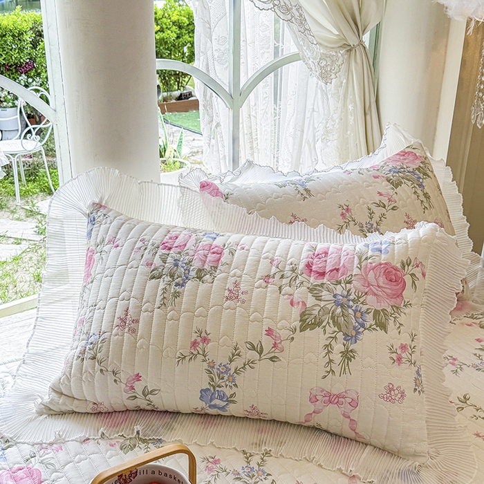 91家纺网 家纺一手货源 找家纺 虹星家纺 2025新款斜纹全棉纯棉印花床盖-清甜 清甜-春景熙熙