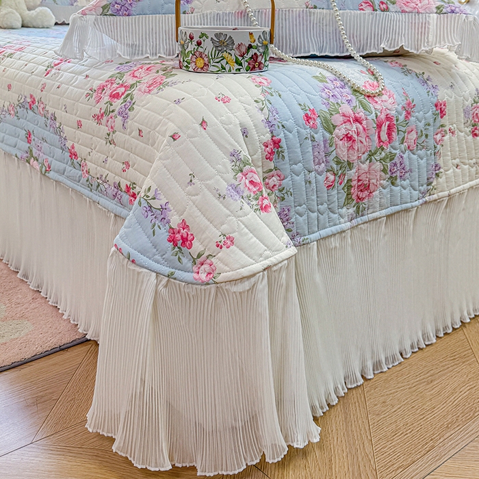 91家纺网 家纺一手货源 找家纺 虹星家纺 2025新款斜纹全棉纯棉印花床盖-清甜 清甜-富贵满园