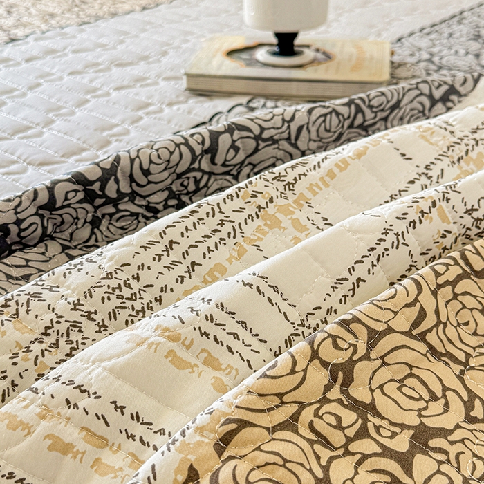 91家纺网 家纺一手货源 找家纺 虹星家纺 2025新款斜纹全棉纯棉印花床盖-清甜 清甜-古色古香