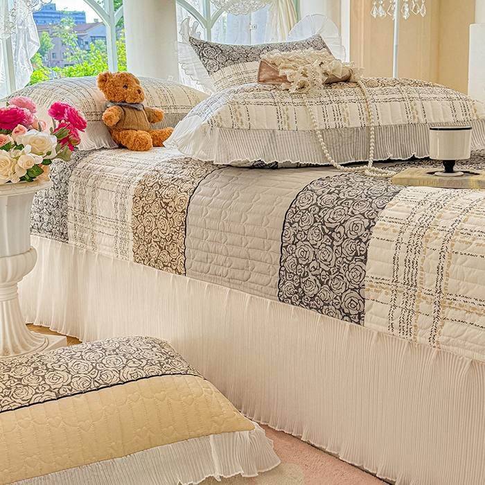 91家纺网 家纺一手货源 找家纺 虹星家纺 2025新款斜纹全棉纯棉印花床盖-清甜 清甜-古色古香