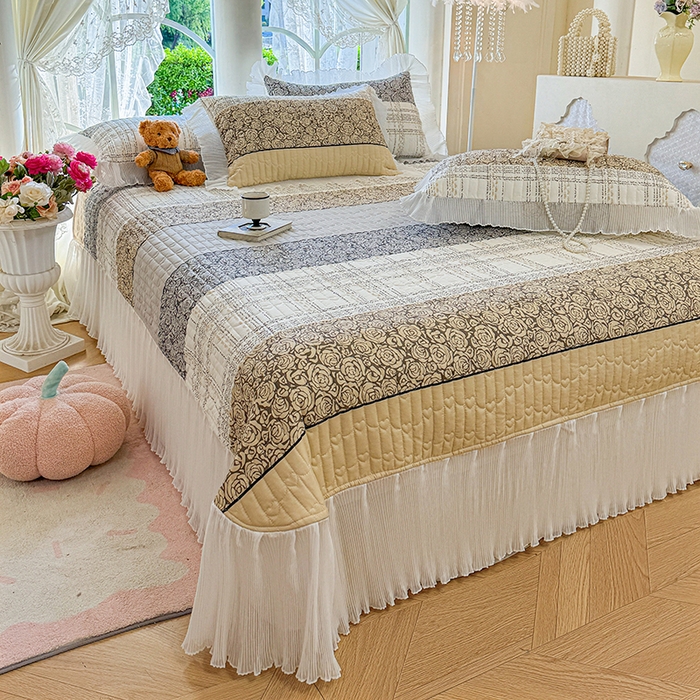 91家纺网 家纺一手货源 找家纺 虹星家纺 2025新款斜纹全棉纯棉印花床盖-清甜 清甜-古色古香