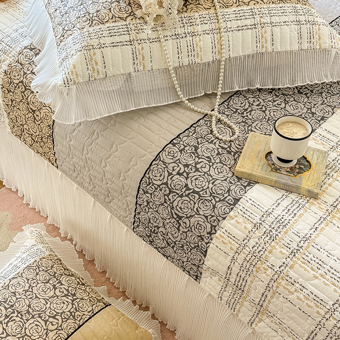 91家纺网 家纺一手货源 找家纺 虹星家纺 2025新款斜纹全棉纯棉印花床盖-清甜 清甜-古色古香