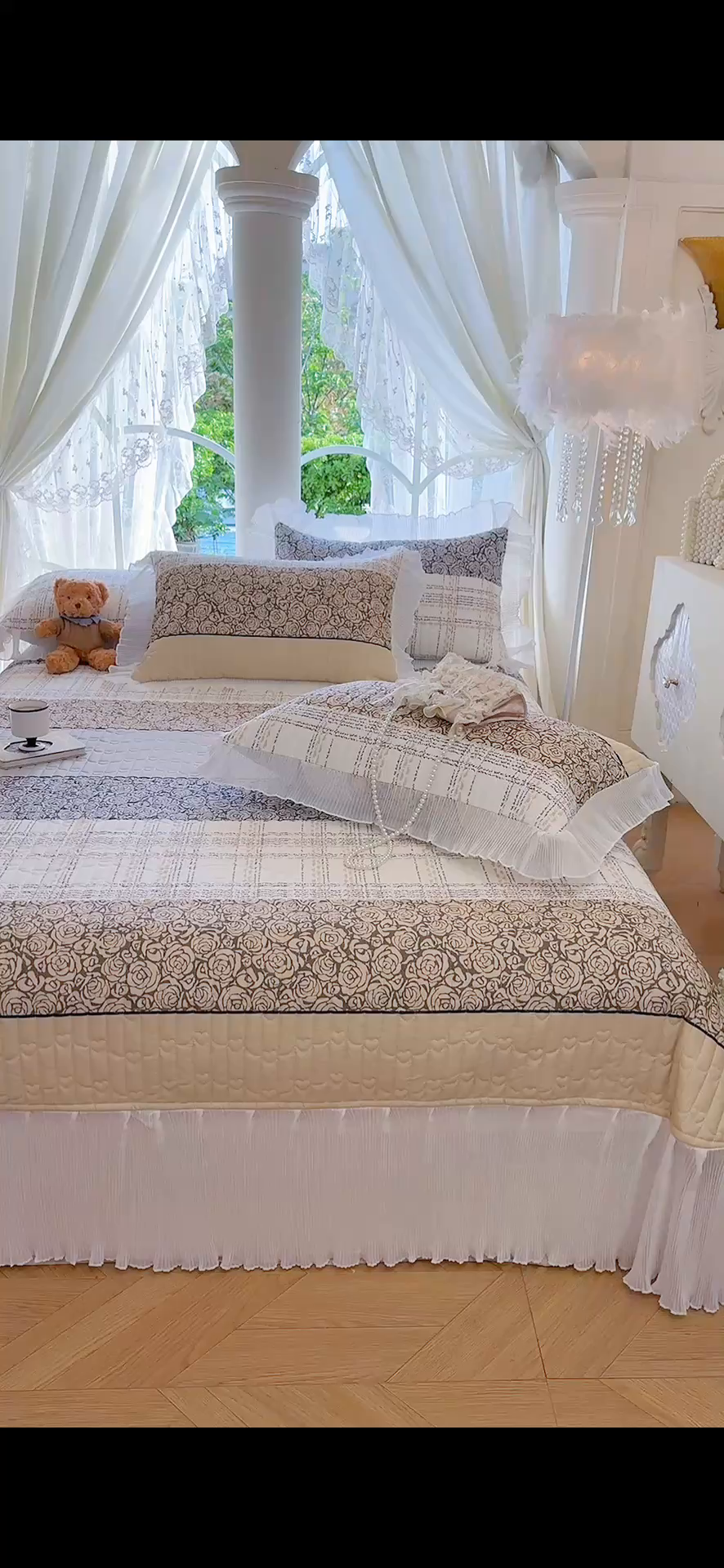 91家纺网 家纺一手货源 找家纺 虹星家纺 2025新款斜纹全棉纯棉印花床盖-清甜 清甜-古色古香