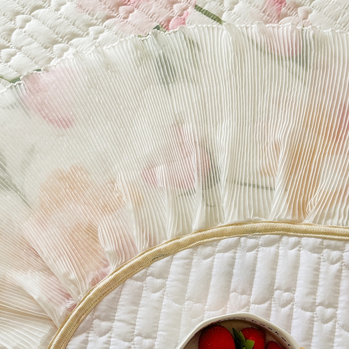 91家纺网 家纺一手货源 找家纺 虹星家纺 2025新款斜纹全棉纯棉印花床盖-清甜 清甜-夏恋