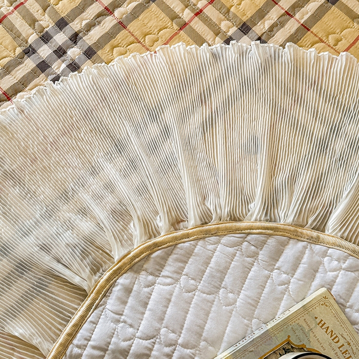 91家纺网 家纺一手货源 找家纺 虹星家纺 2025新款斜纹全棉纯棉印花床盖-清甜 清甜-心心相印