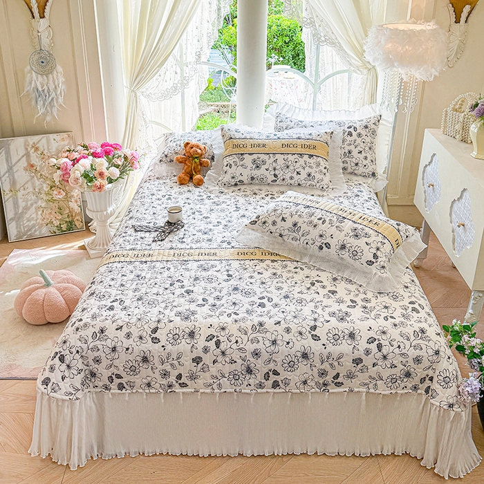 91家纺网 家纺一手货源 找家纺 虹星家纺 2025新款斜纹全棉纯棉印花床盖-清甜 清甜-挚爱