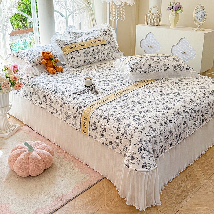 91家纺网 家纺一手货源 找家纺 虹星家纺 2025新款斜纹全棉纯棉印花床盖-清甜 清甜-挚爱