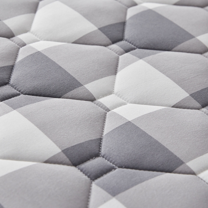 91家纺网 家纺一手货源 找家纺 祁恋婷家居 2025新款A类水洗棉藤席两用床褥 灰大格-藤席床褥