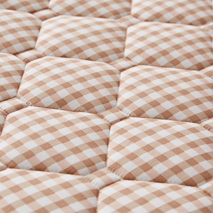 91家纺网 家纺一手货源 找家纺 祁恋婷家居 2025新款A类水洗棉藤席两用床褥 咖小格-藤席床褥