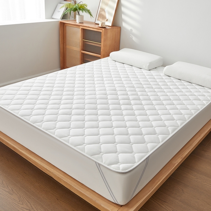 91家纺网 家纺一手货源 找家纺 祁恋婷家居 2025新款A类水洗棉藤席两用床褥 水洗棉白-藤席床褥