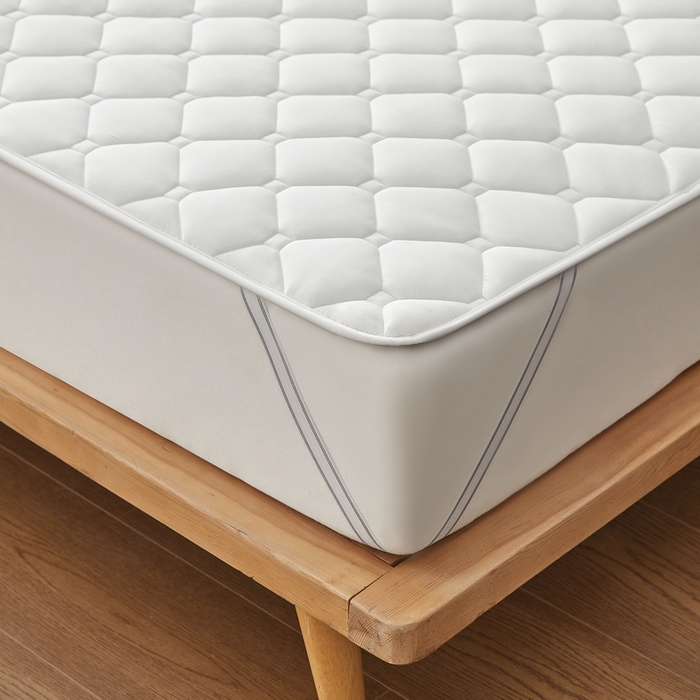 91家纺网 家纺一手货源 找家纺 祁恋婷家居 2025新款A类水洗棉藤席两用床褥 水洗棉白-藤席床褥