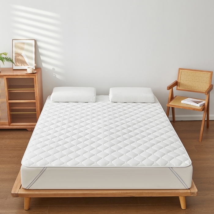 91家纺网 家纺一手货源 找家纺 祁恋婷家居 2025新款A类水洗棉藤席两用床褥 水洗棉白-藤席床褥