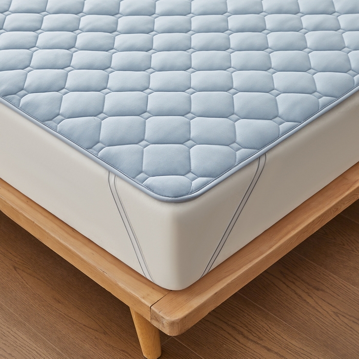 91家纺网 家纺一手货源 找家纺 祁恋婷家居 2025新款A类水洗棉藤席两用床褥 水洗棉蓝-藤席床褥