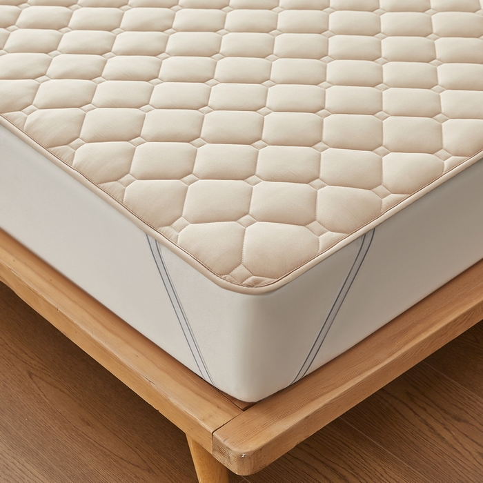 91家纺网 家纺一手货源 找家纺 祁恋婷家居 2025新款A类水洗棉藤席两用床褥 水洗棉驼-藤席床褥