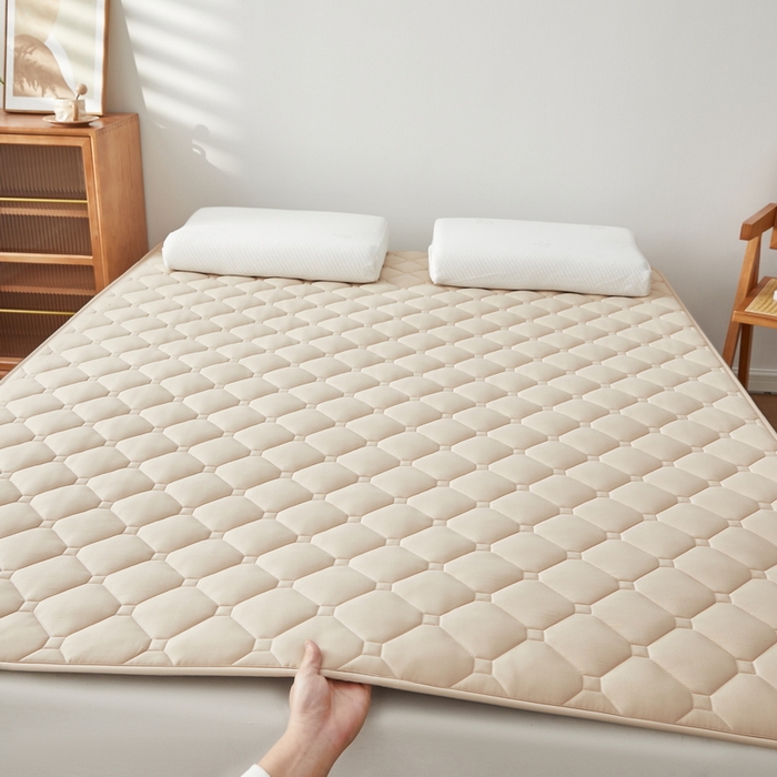 祁恋婷家居 2025新款A类水洗棉藤席两用床褥 水洗棉驼-藤席床褥