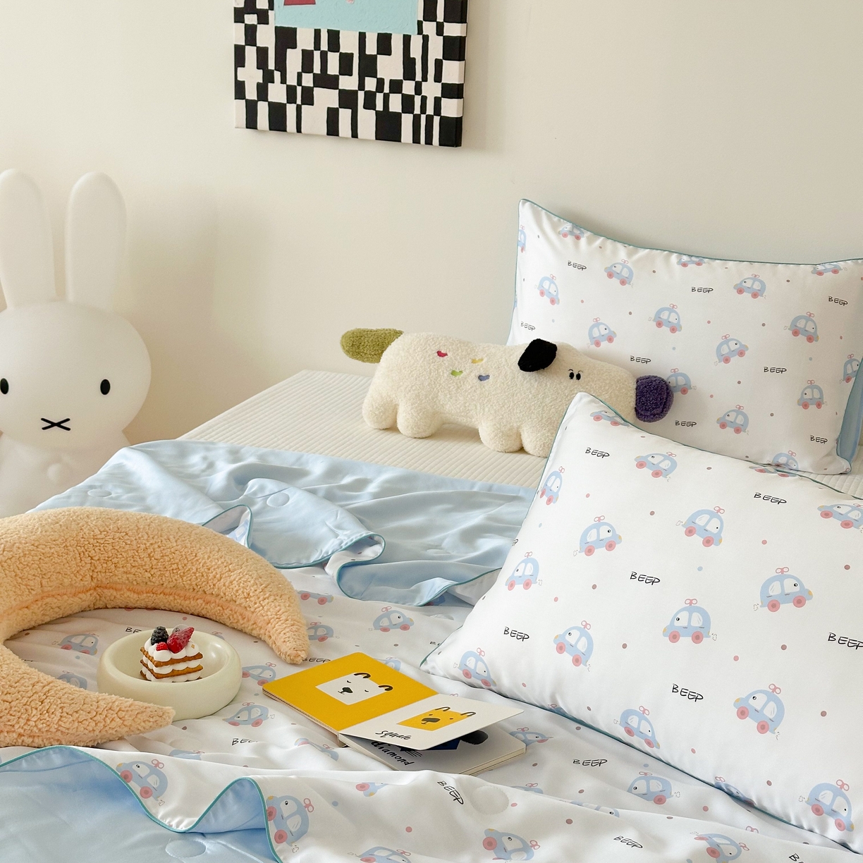 91家纺网 家纺一手货源 找家纺 西西家居 2025新款60支兰精天丝数码印花儿童夏被夏凉被空调被 小的士