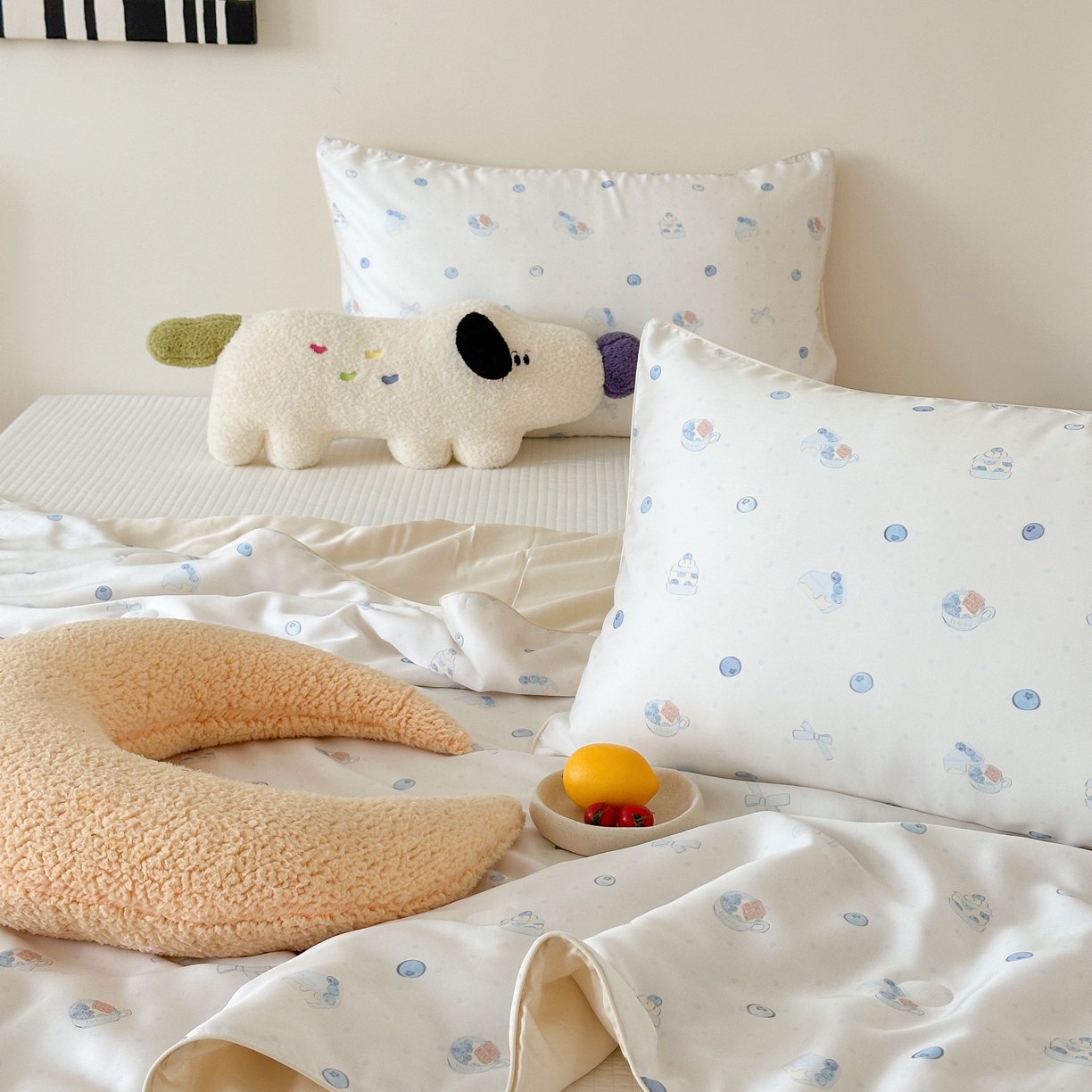 91家纺网 家纺一手货源 找家纺 西西家居 2025新款60支兰精天丝数码印花儿童夏被夏凉被空调被 蓝莓酸奶