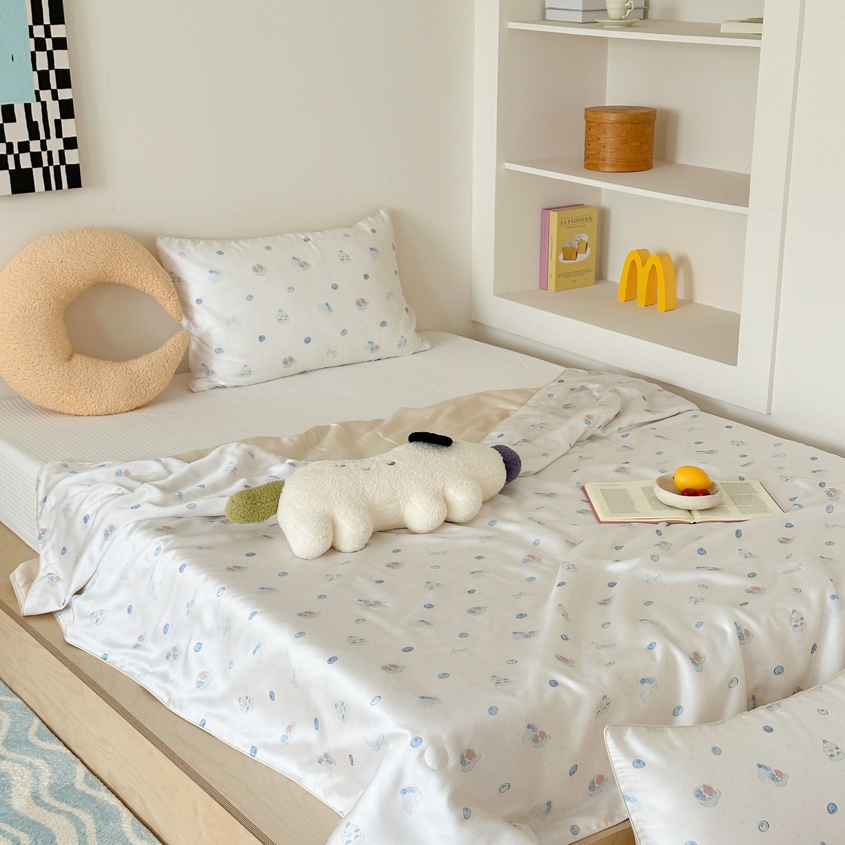 91家纺网 家纺一手货源 找家纺 西西家居 2025新款60支兰精天丝数码印花儿童夏被夏凉被空调被 蓝莓酸奶