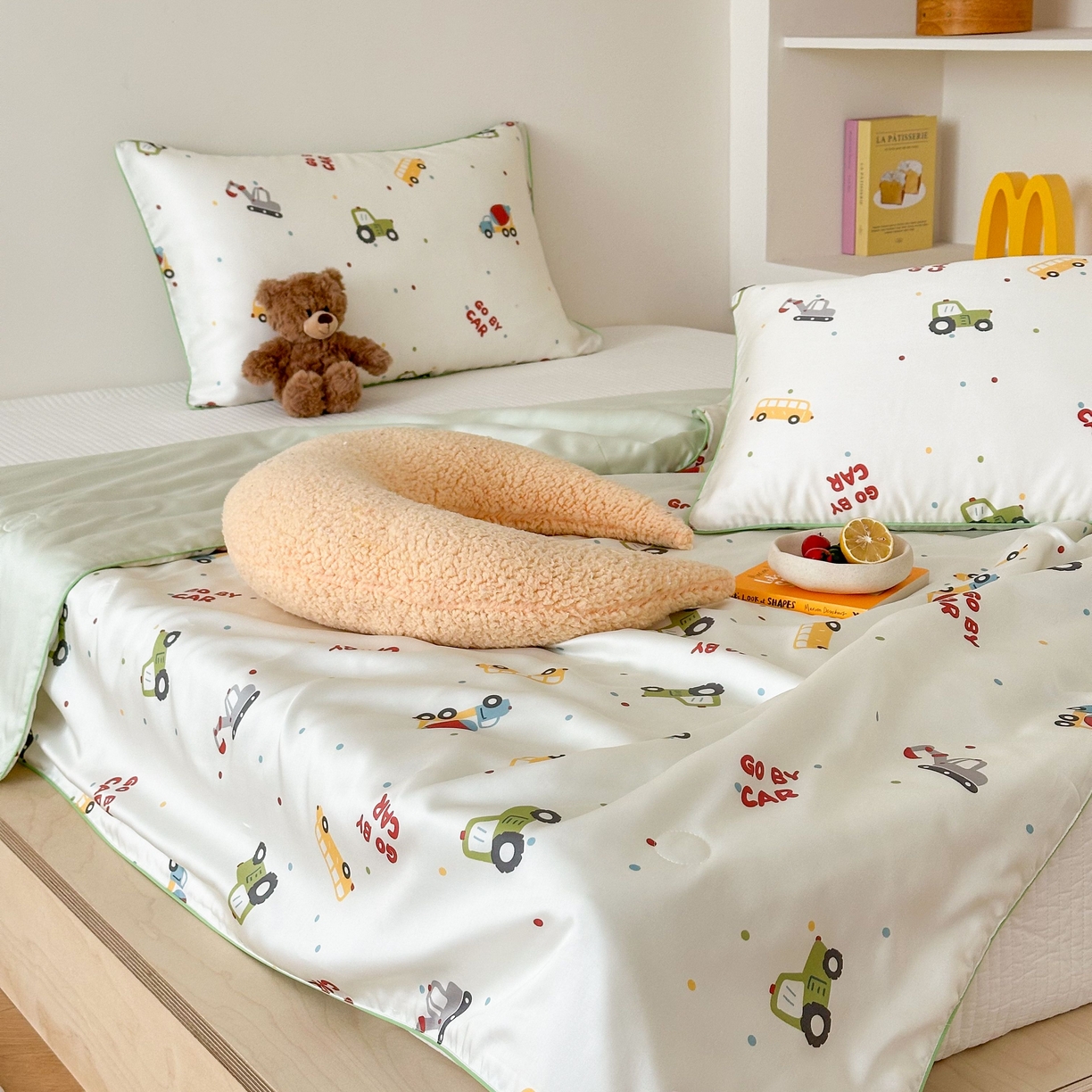 91家纺网 家纺一手货源 找家纺 西西家居 2025新款60支兰精天丝数码印花儿童夏被夏凉被空调被 工程车