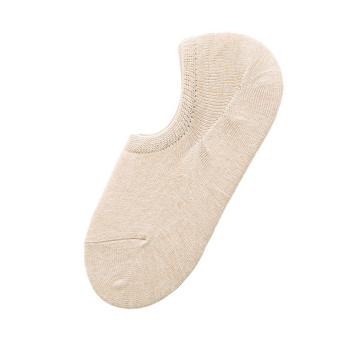 良品汇馆 2025春夏新款日式无印女士船袜良品纯色透气棉防臭夏薄短袜隐形防滑不掉跟浅口 米色