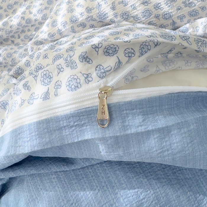 91家纺网 家纺一手货源 找家纺 竹合家纺 2025新品云感皱皱四件套跑量款小清新四件套 复古小花