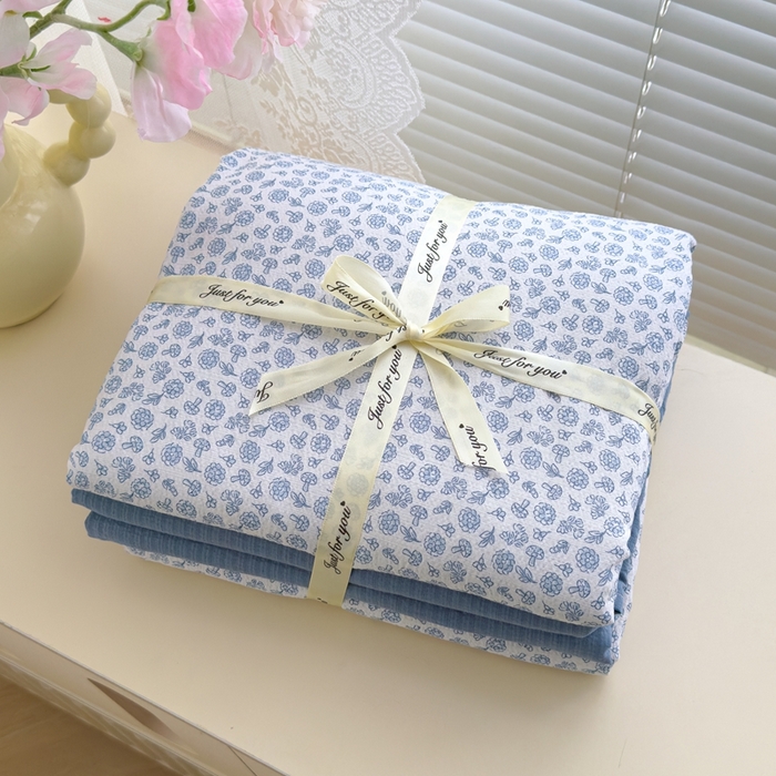 91家纺网 家纺一手货源 找家纺 竹合家纺 2025新品云感皱皱四件套跑量款小清新四件套 复古小花