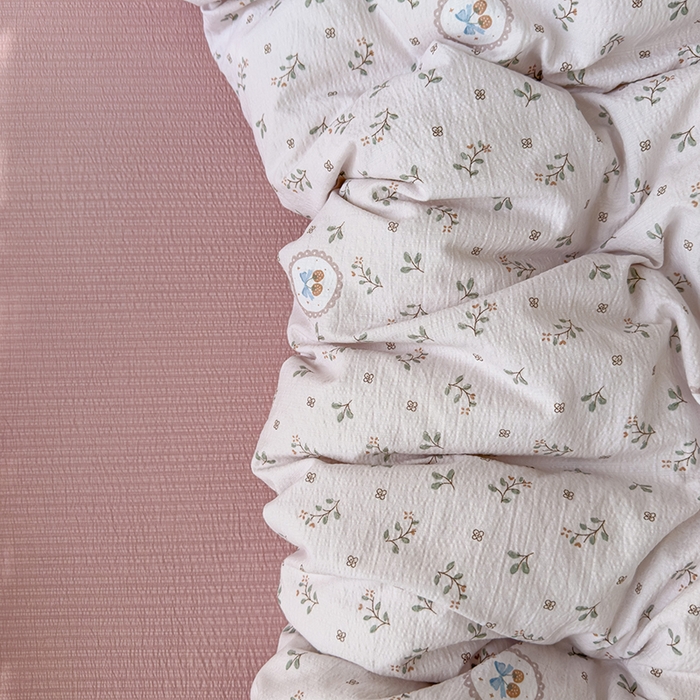 91家纺网 家纺一手货源 找家纺 竹合家纺 2025新品云感皱皱四件套跑量款小清新四件套 小确幸-粉