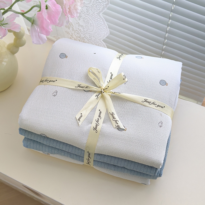 91家纺网 家纺一手货源 找家纺 竹合家纺 2025新品云感皱皱四件套跑量款小清新四件套 热气球